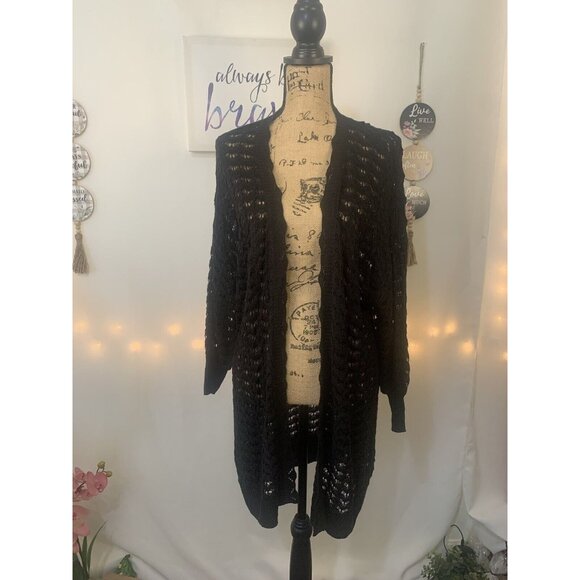 (D-103)LC‎ Lauren Conrad long sleeves womens cardinan XXL black color - Picture 2 of 8